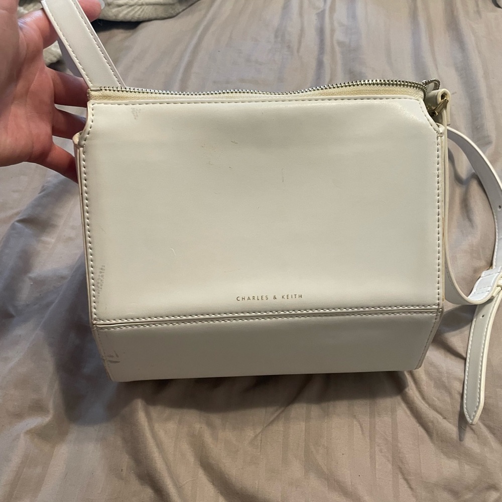 Charles & Keith Cream Cosmetic Bag